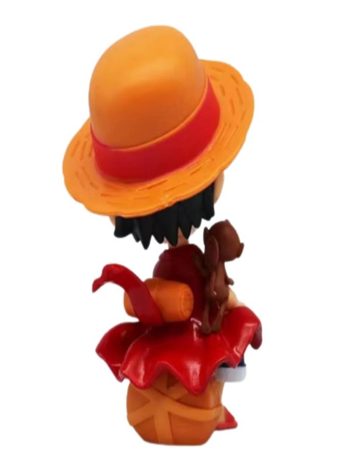 Blue Aura Monkey D Luffy Action Figure Height-13cm |with Box | Multicolour Collectible PVC | Luffy Naughty with Monkey - Image 5